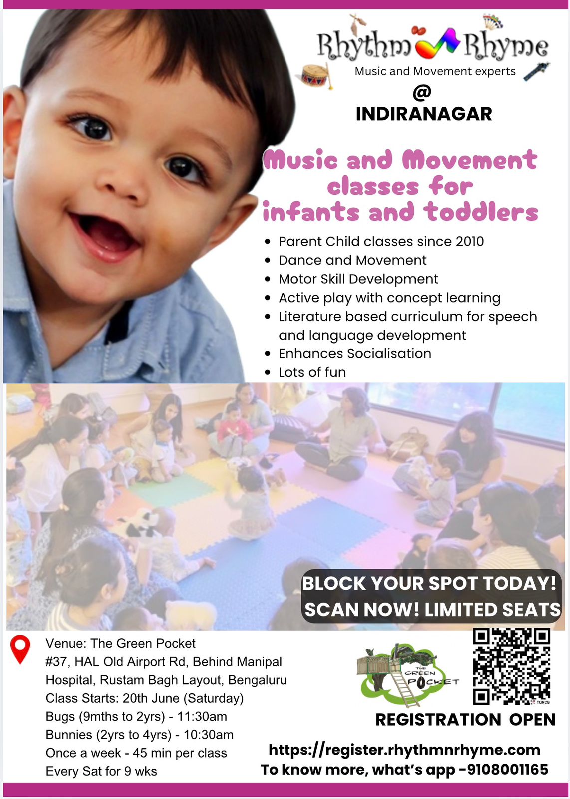 Kids singing and dancing in a Rhythm n Rhyme class