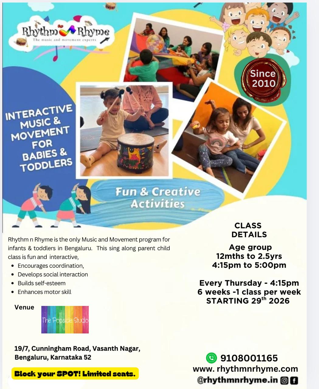 Kids singing and dancing in a Rhythm n Rhyme class